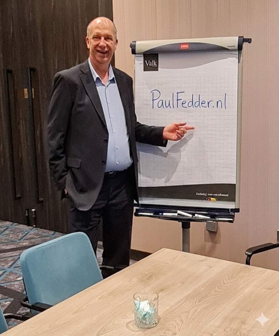 Drs. Paul C. Fedder tijdens een training bij de flip-over met PaulFedder.nl